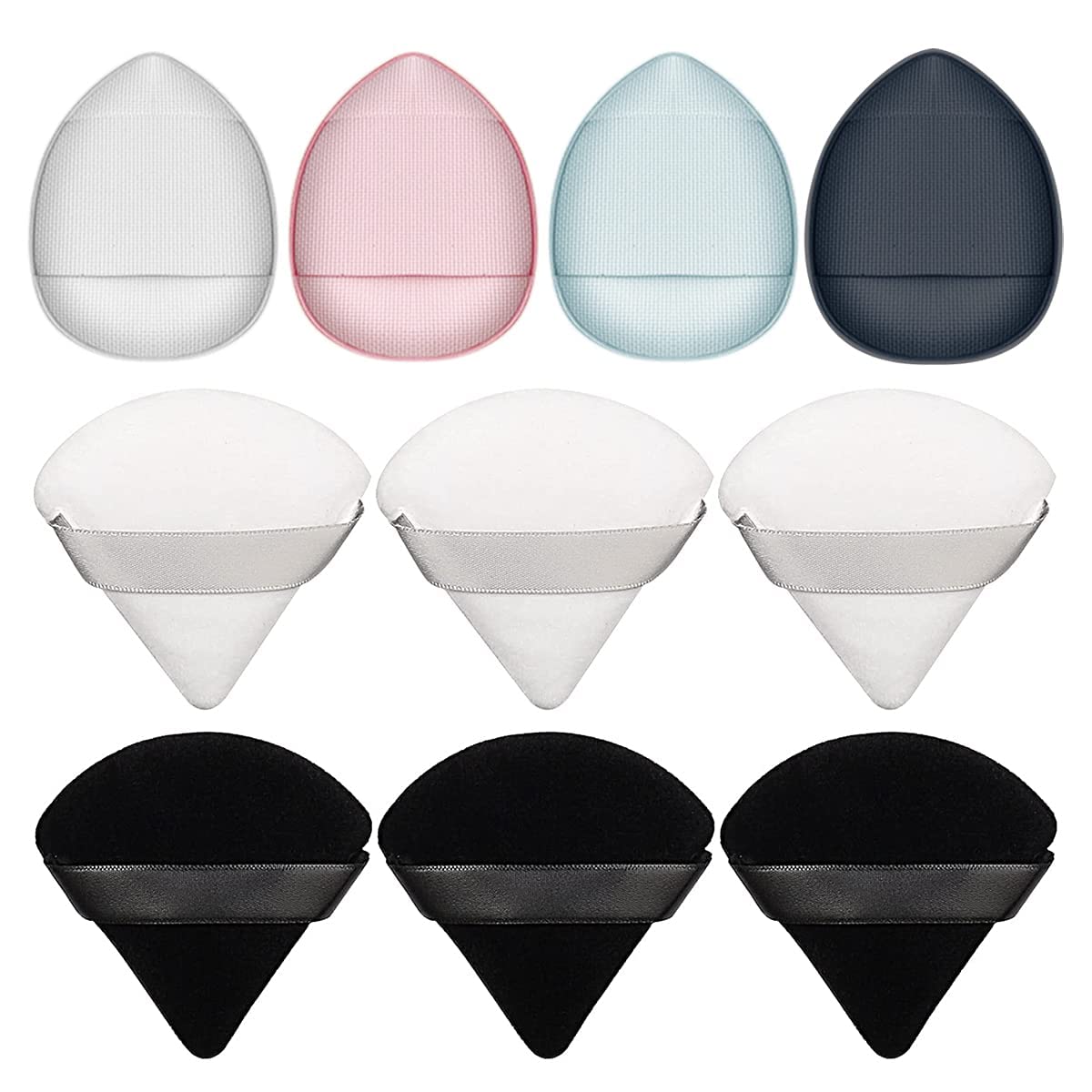 COSLUXE IMAGIC Makeup Triangle Finger Sponge Set,6- Face Triangle Soft Makeup puff, 4 - Finger Puff Mini Makeup powder Puff for Contouring, Under Eyes and Corners,Loose Powder Multicolour-image-23