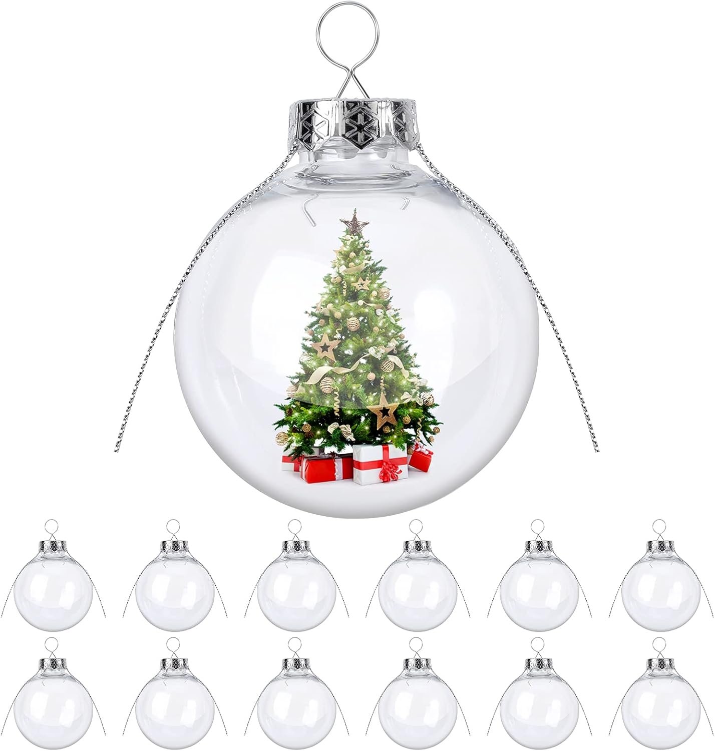 BLAZOR Fillable Bauble for Craft, Clear Baubles Set, Plastic Baubles to