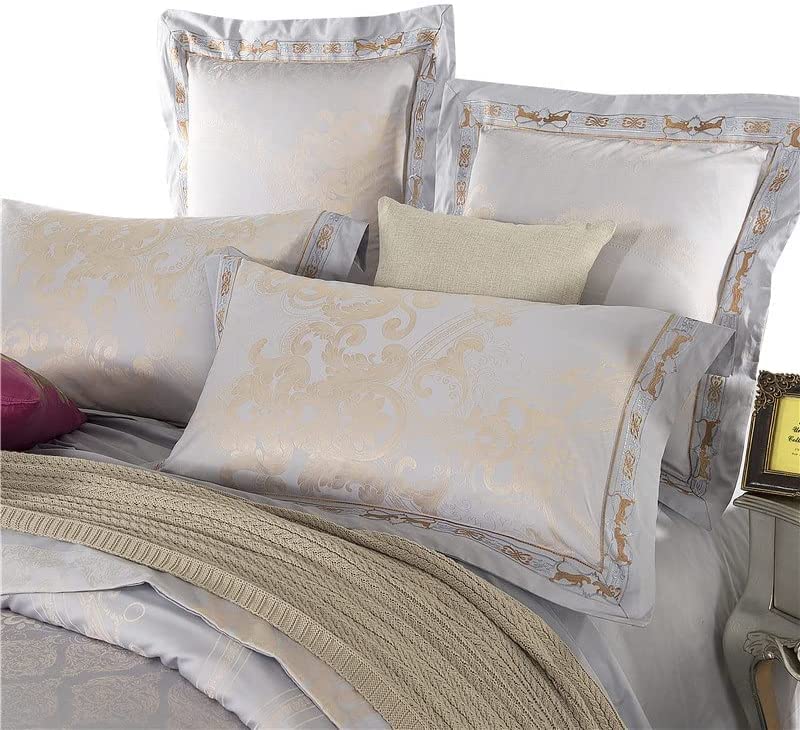 Amazon｜シルクサテンジャカード布団カバー寝具セットクイーンキング