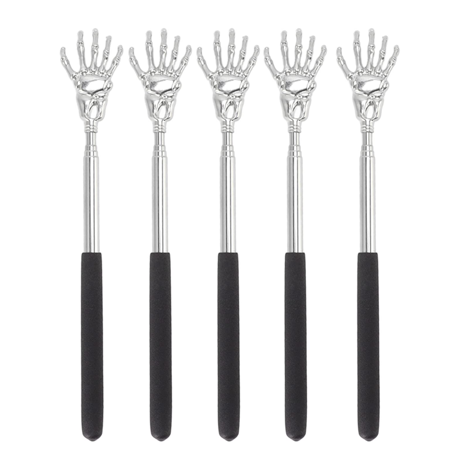 5-Pack Extendable Back Scratcher, Back Scratcher, Telescopic Back Scratcher, Extendable Handle, Stainless Steel Extendable Massage Tool with Anti-Slip