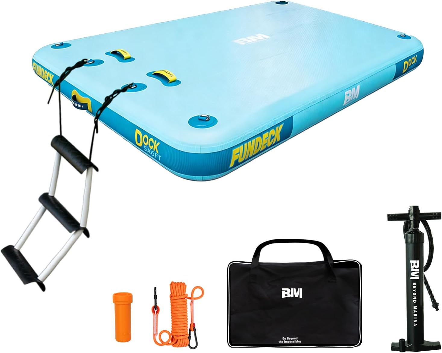 BEYOND MARINA Inflatable Floating Dock – Swim Platform, Floating Deck Raft Mat for Lake, Pool, Beach, Ocean – Non-Slip Surface – BM Fundeck