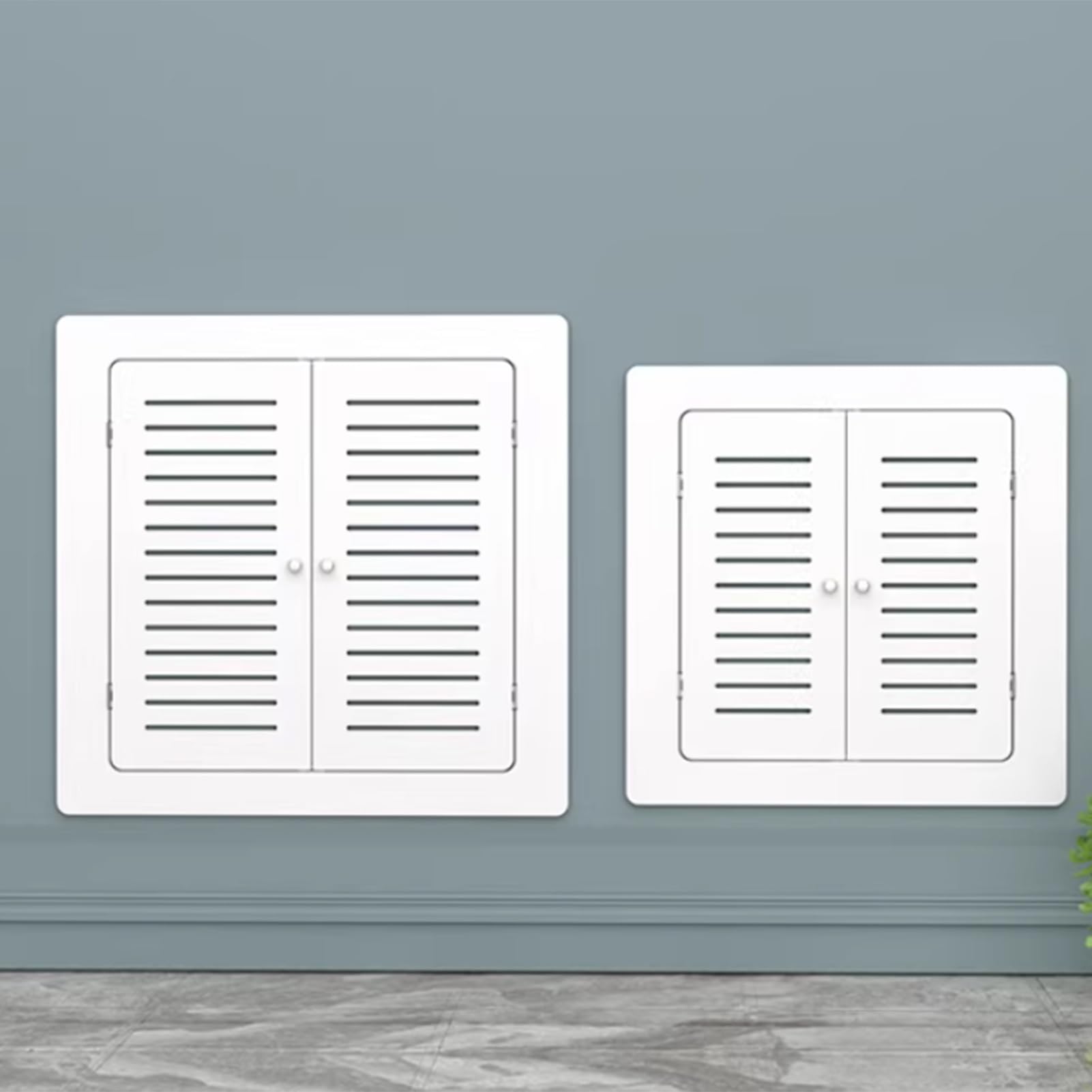 Rejilla de ventilación de calefacción por suelo radiante de 40 x 60 cm, filtro de aire para baño, puertas dobles de madera, ocultas, tuberías, caja eléctrica, cubierta de conducto, elegante accesorio