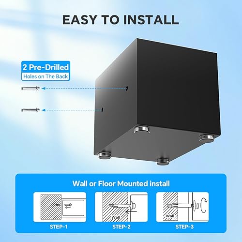 Miniatura 9 de Caja fuerte pequeña para el hogar, 6.7 pulgadas de profundidad x 9 pulgadas de ancho x 6.7 pulgadas de alto, caja de seguridad electrónica con