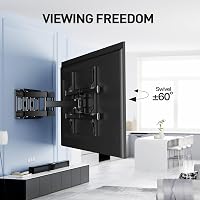PERLESMITH TV fali tartó 37-85 colos tévéhez, dönthető forgatható, max 60kg, VESA 600x400 3