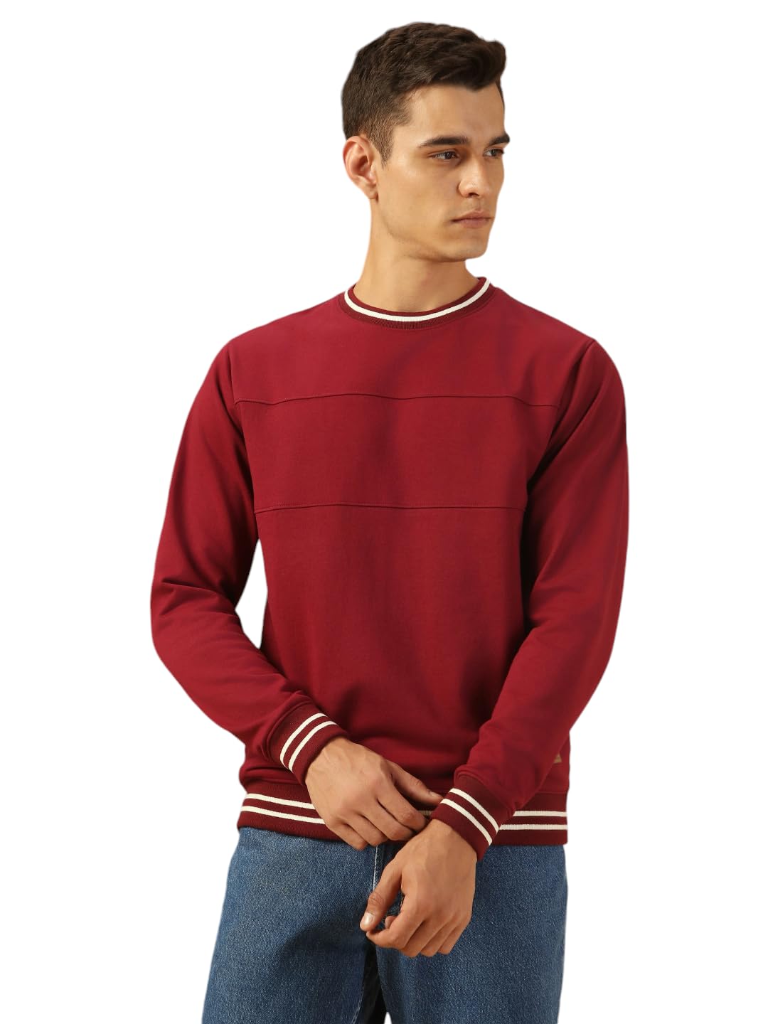 Men Solid Polycotton Regular Fit Full Sleeves Pullover Sweatshirts-image-32