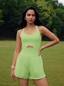 Ameri SWEAT EASY ROMPERS イエロー Ameri（アメリ）の「SWEAT EASY ROMPERS（サロペット