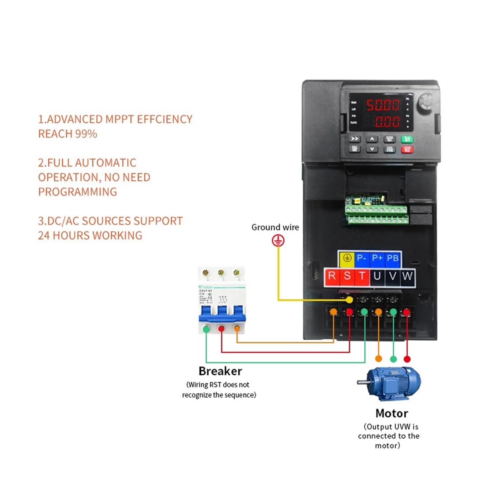 7.5KW Industrial Grade Inverter 380V Heavy Load Vector Motor Speed Controller Variable Frequency Drive (VFD)