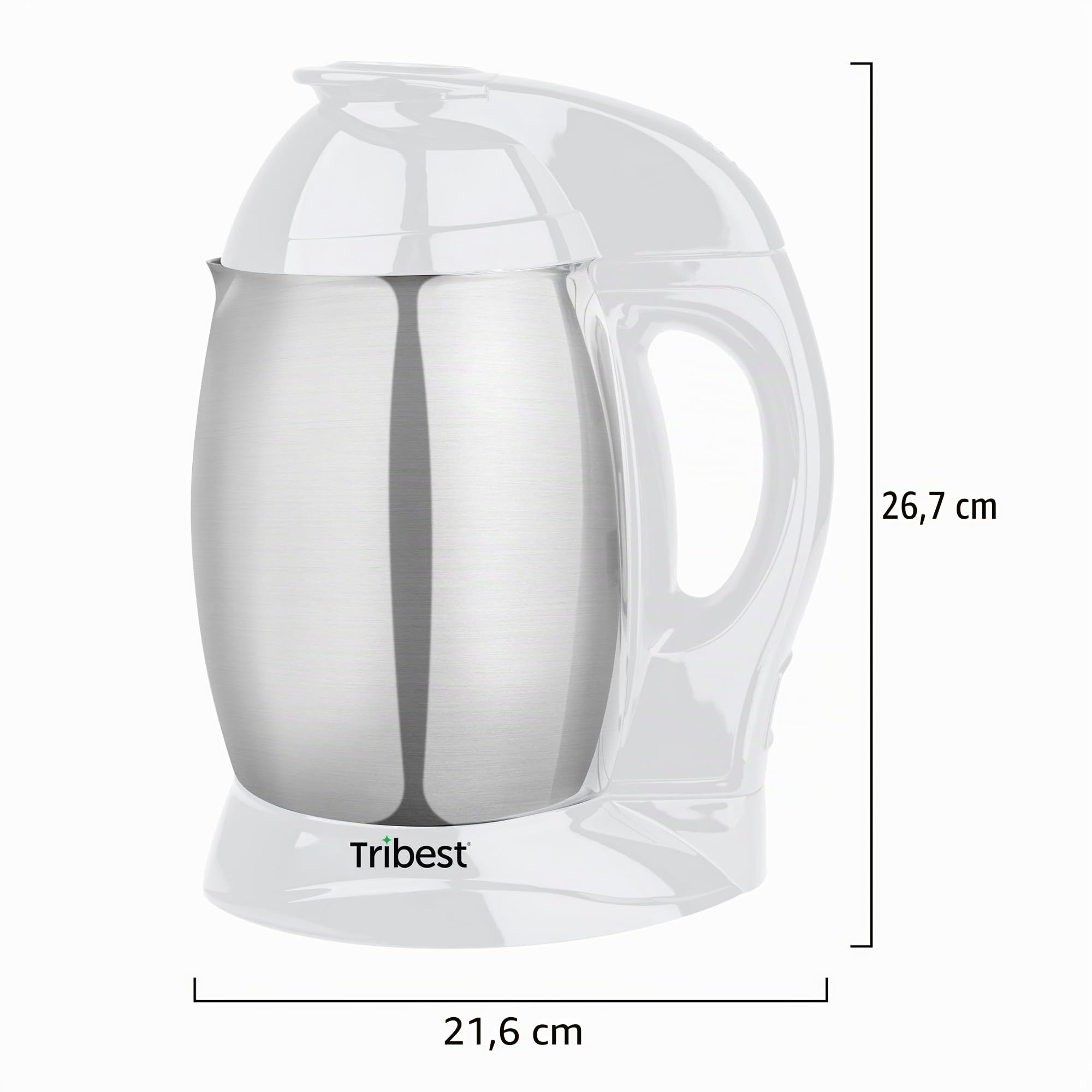 Tribest Soyabella SB-130 Deluxe - Macchina automatica per latte di noci e latte di soia, bianco/acciaio inossidabile