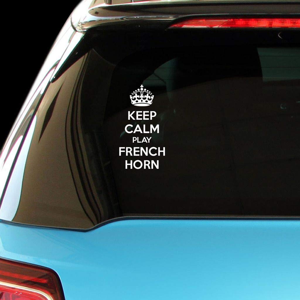 PressFans - Keep Calm Play French Horn Car Laptop Wall Sticker