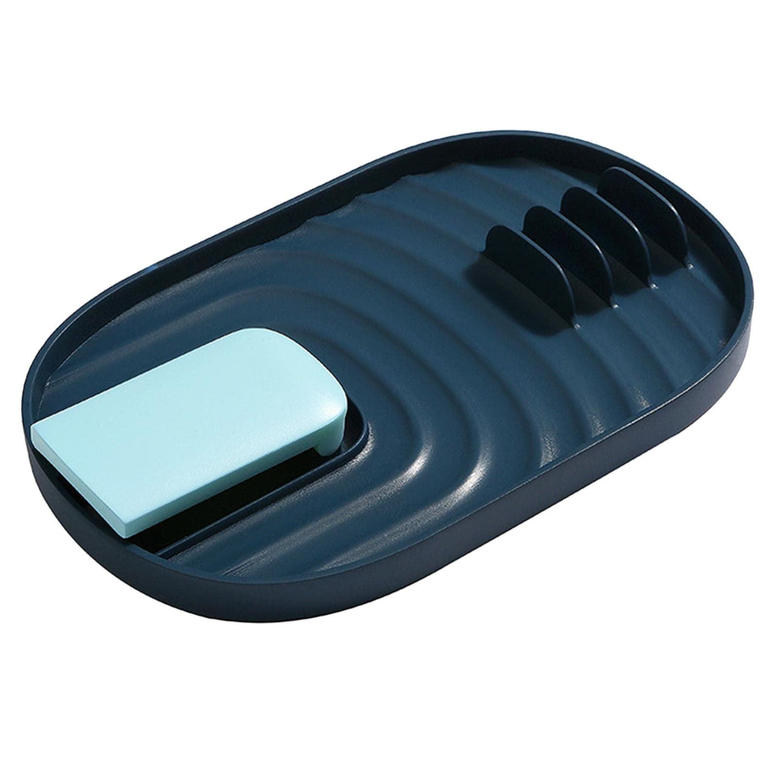 Porta repisa para utensilios cocina azul oscuro que ahorra espacio