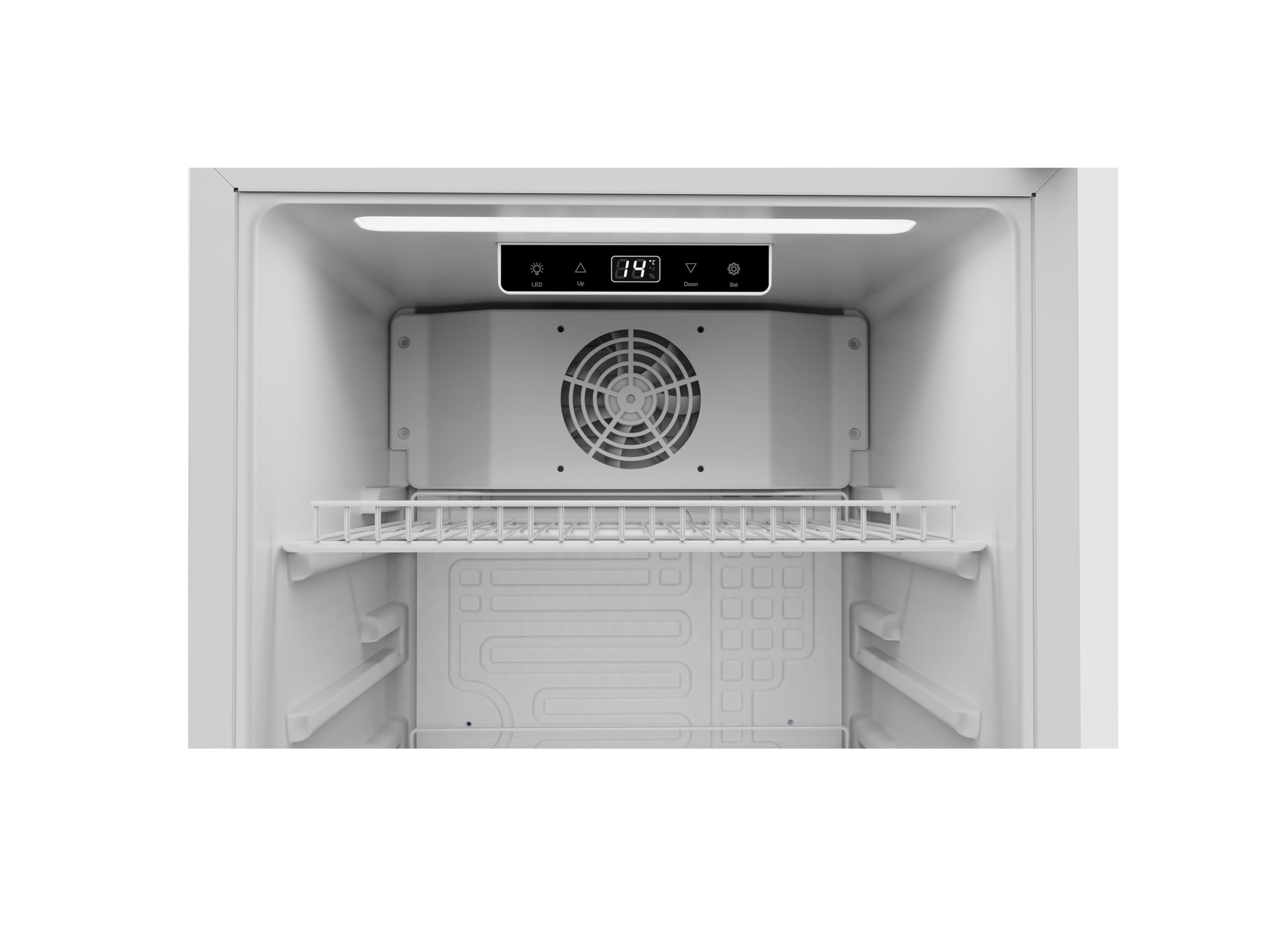 PKM GKS83W Flaschenkühlschrank 89 L Display Touch Control Umluft-Kühlung Blaue LED-Beleuchtung