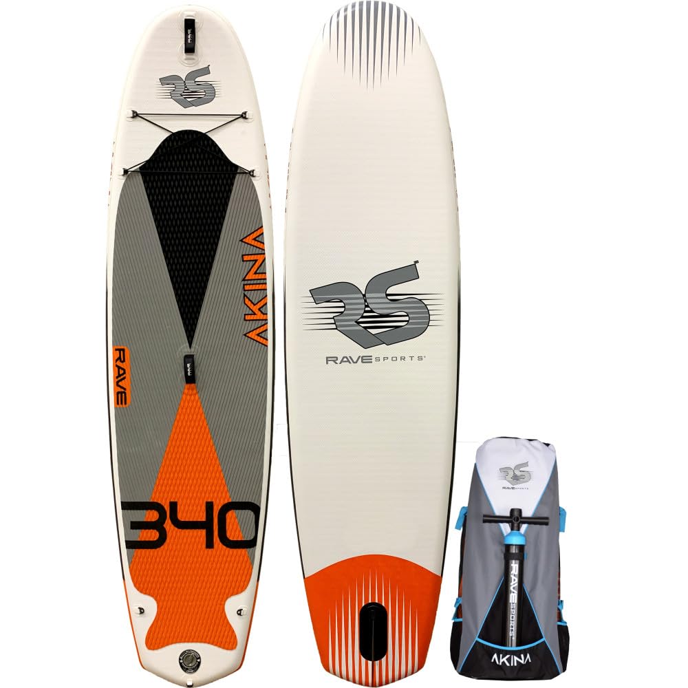 RAVE Sports Inflatable Stand Up Paddle Board, Akina Monarch Orange, 11'2