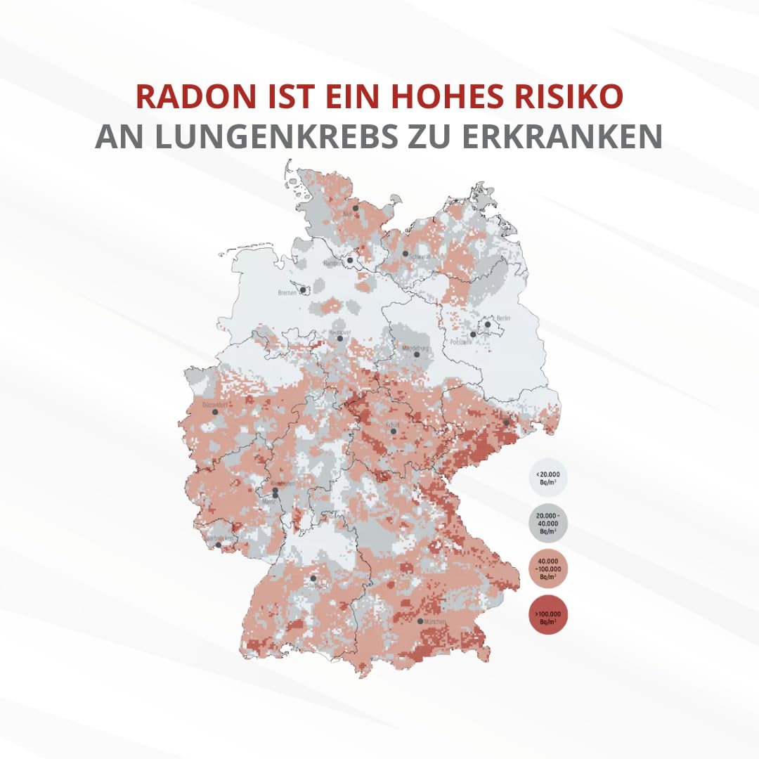 Ecosense Radonmessgerät RadonEye RD200 – Digitales Radon Messgerät für Zuhause, Keller & Arbeitsplatz | Präzise Radonmessung, Echtzeit Überwachung, App & Langzeitmessung