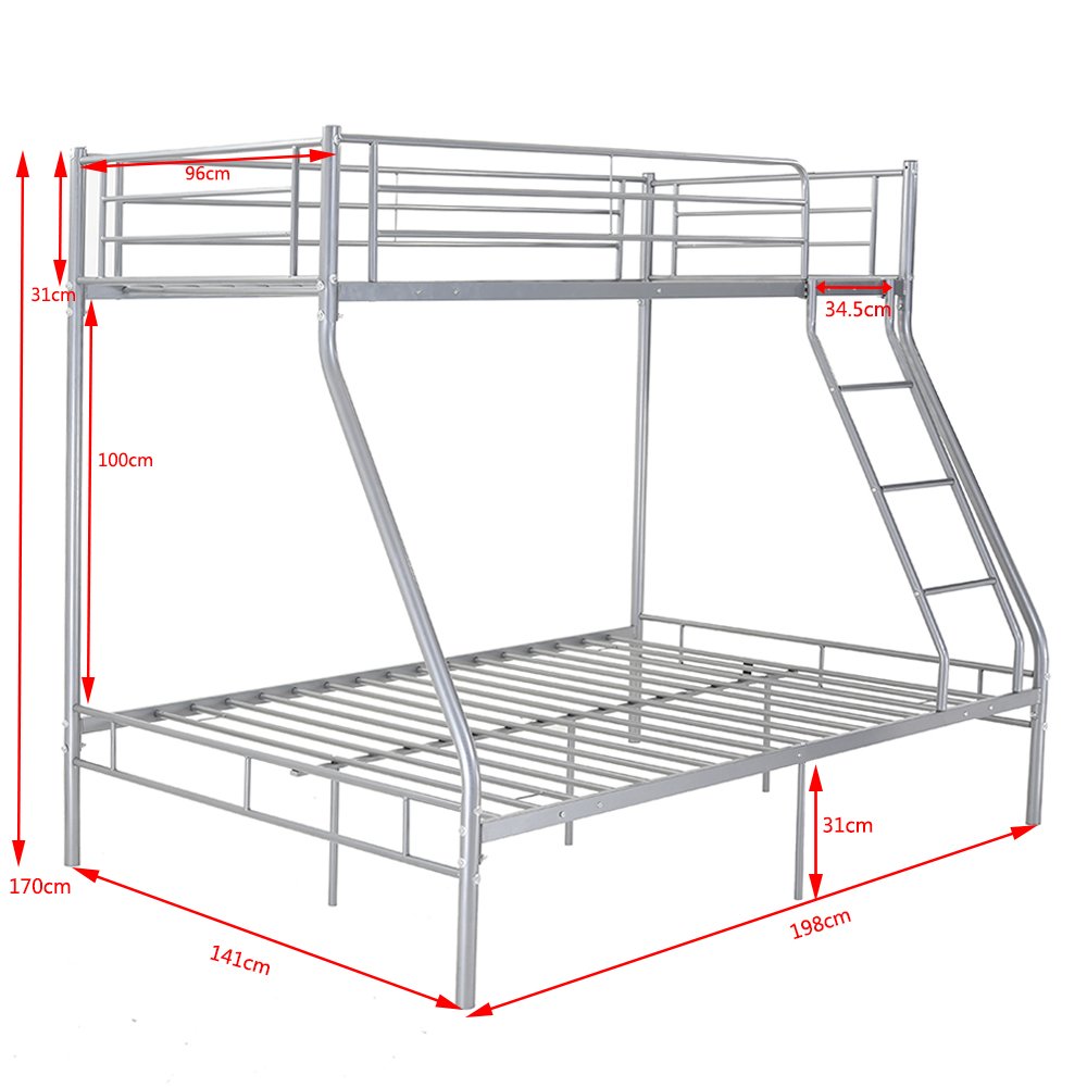 Buy Panana White Triple Bunk Beds Metal Bunk Bed Frame with Ladder