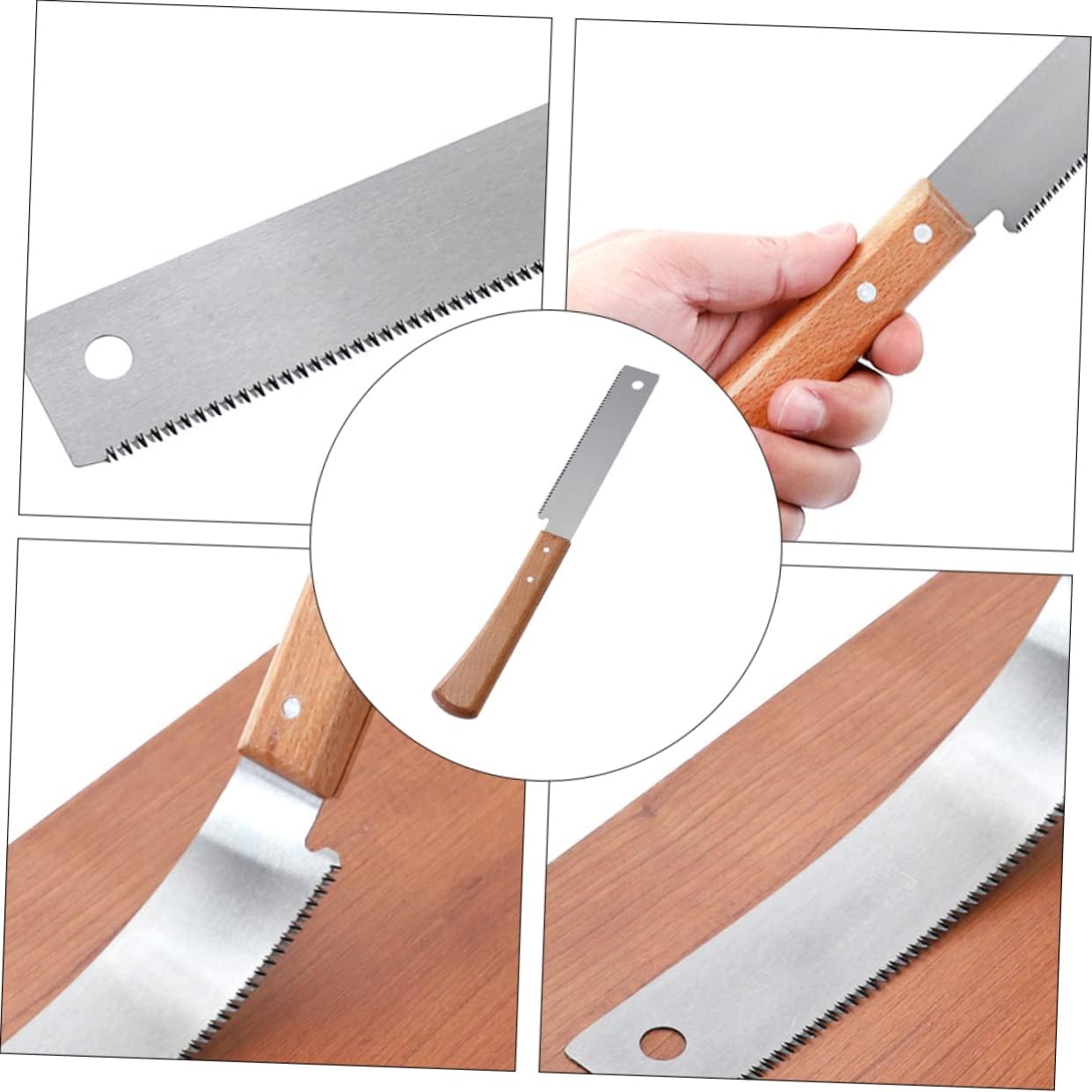 Mikikit 3pcs Small Japanese Hand Saw Fine Tooth Plain Cutting Saws Diy Woodworking Tool Wooden Handle