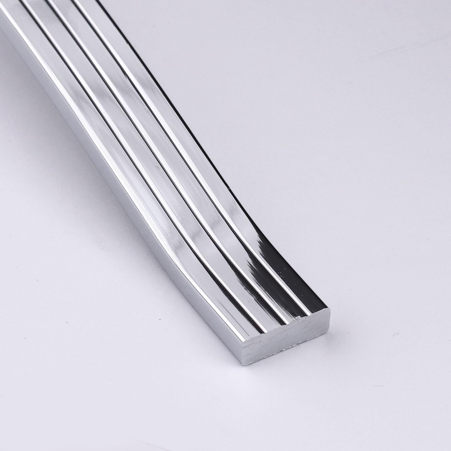 Akasya 256 mm 10lu Set Krom Gümüş Metal Mobilya Kulpu Çizgili Model Paslanmaz Sağlam Kulpları Kulbu