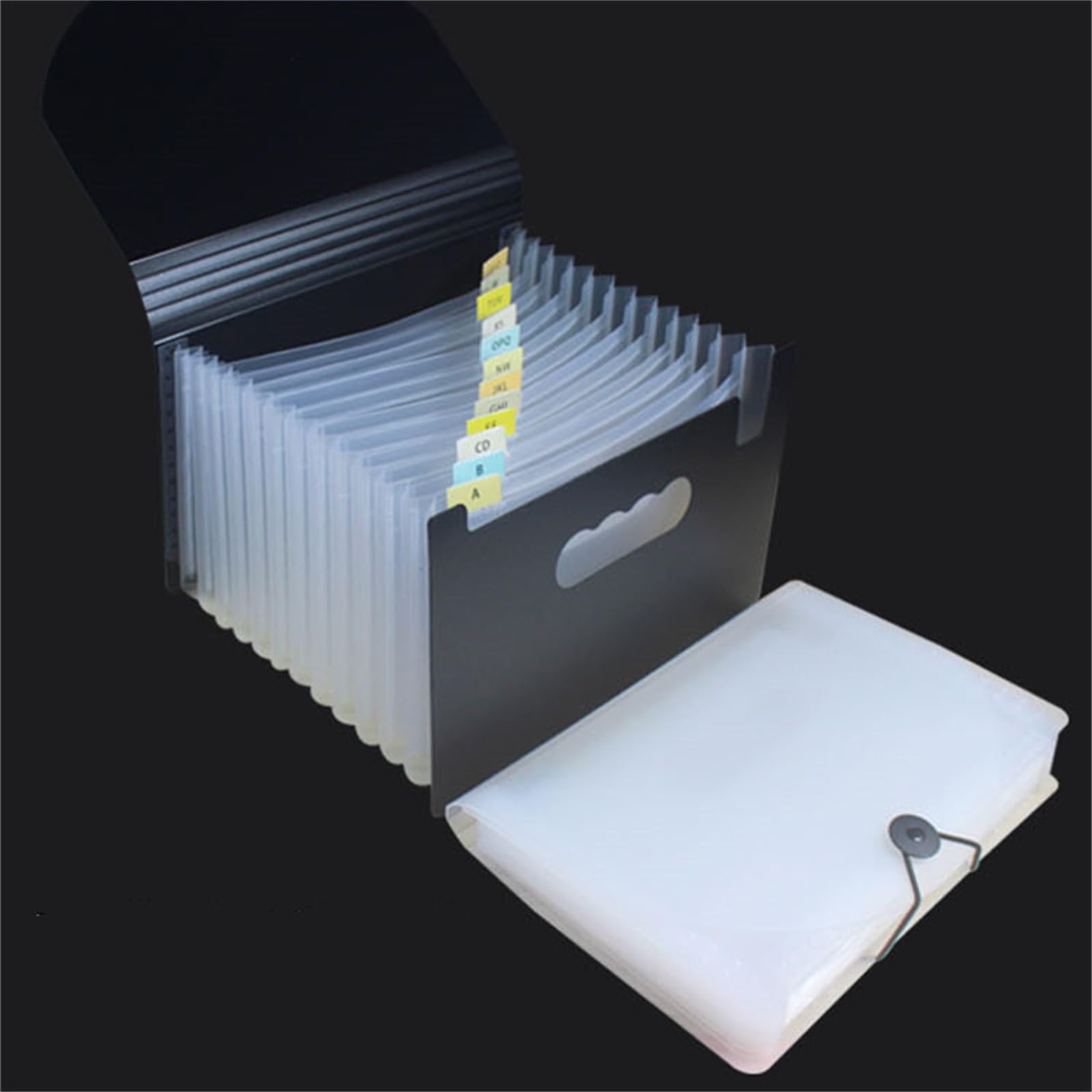 Carpeta Bolsa de órgano pie A5 for estudiantes, bolsas con Clip for almacenamiento identificación facturas y archivos para Almacenamiento de Archivos(Schwarz)
