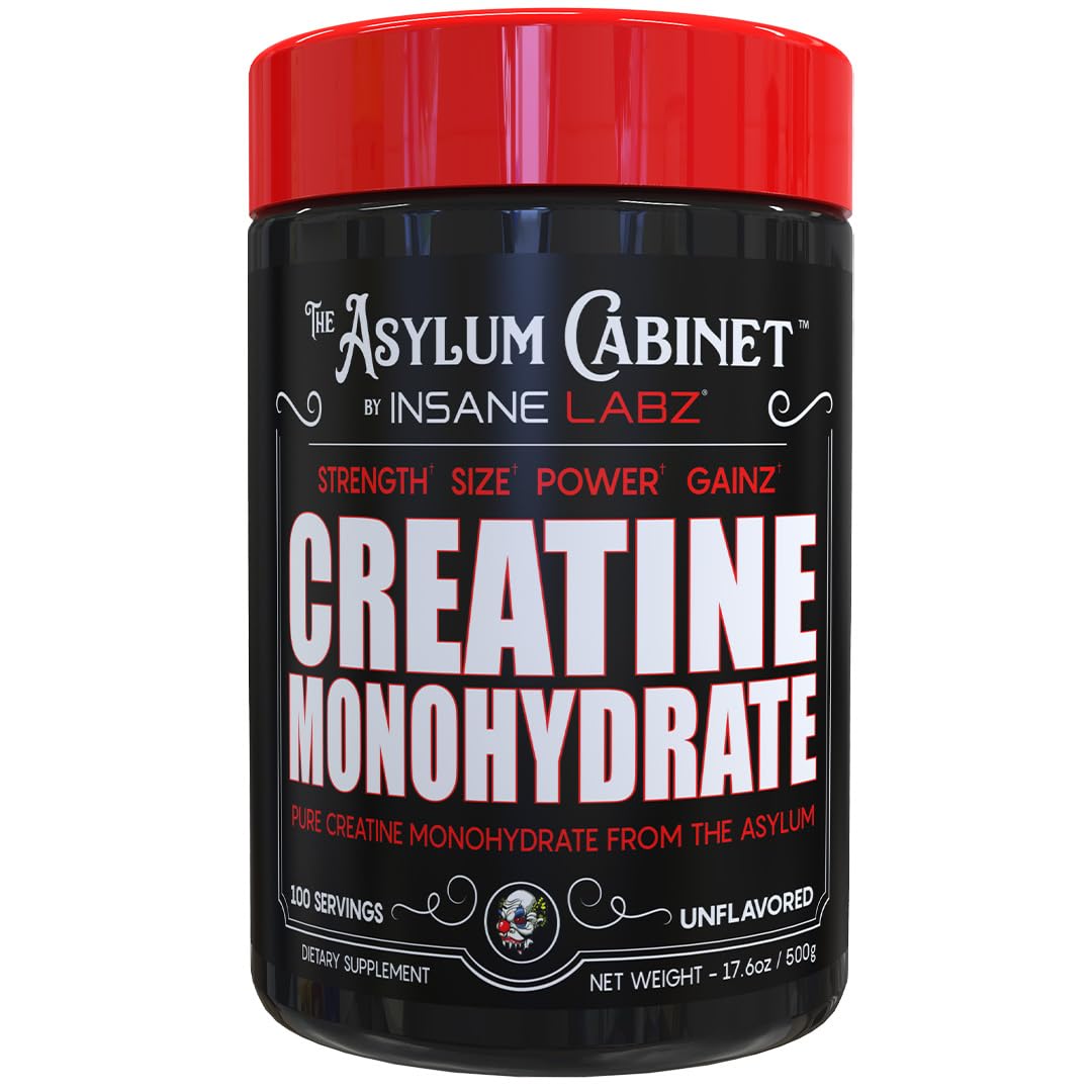 Insane Labz Insane Creatine Monohydrate Powder - Unflavored, Pre Workout, Post Workout, Strength Size Power, 100 Servings 100 Servings (Pack of 1)