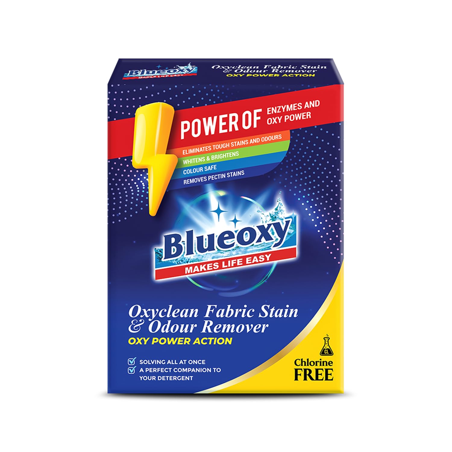 Blueoxy cloth stain remover powder | Instant Stain Remover for Clothes | All in One Powder Detergent | Suits for all Washing Detergent Powders | All color Stain Remover for Clothes - 400 Grams