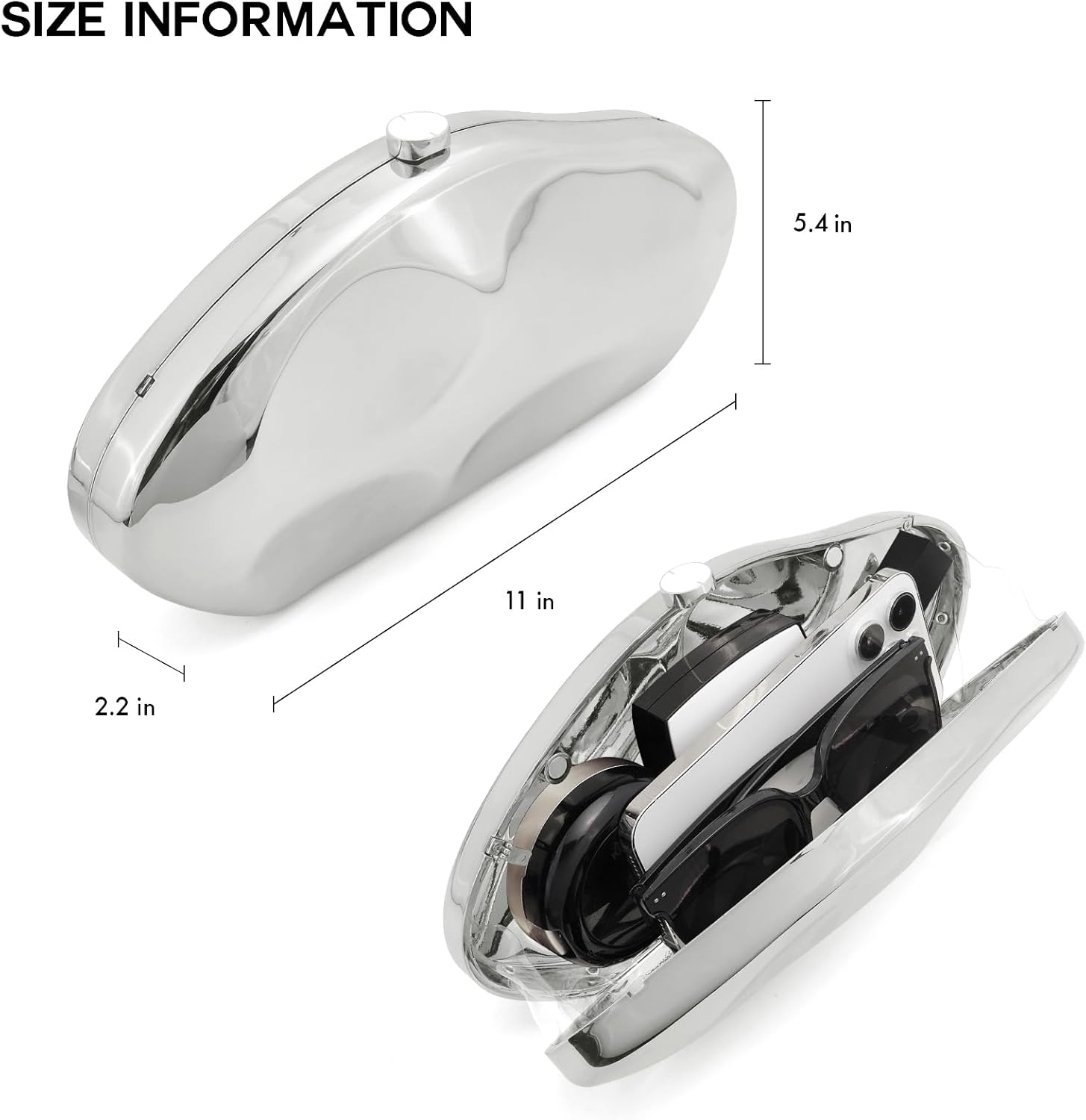 Acrylic Clutch Purse for Women Evening Bag, Irregular Shell Acrylic Purse Box Clutch with Chain for Party Wedding Prom - Image 5