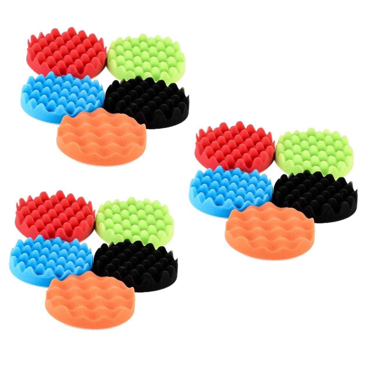 15piezas Almohadillas De Pulido De Kit De Esponjas De Abrillantado y Cera Para Detalle De Coches Accesorios De Pulido y Acabado Para Restaurar Automotriz
