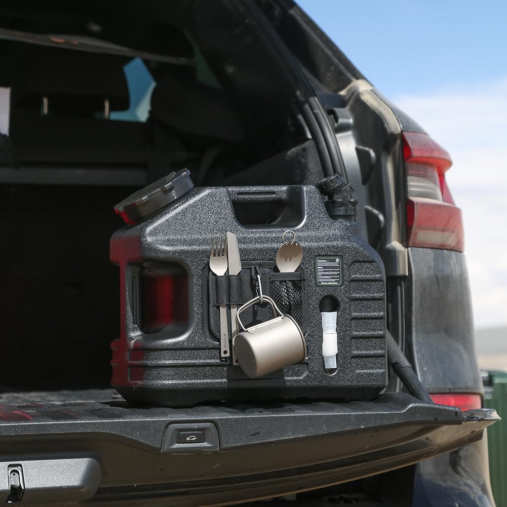 13L Camping Water Container with Spigot Electric Pump Faucet Water Tank Leakproof Portable Water Container for Outdoor Hiking Camping Picnic Supplies