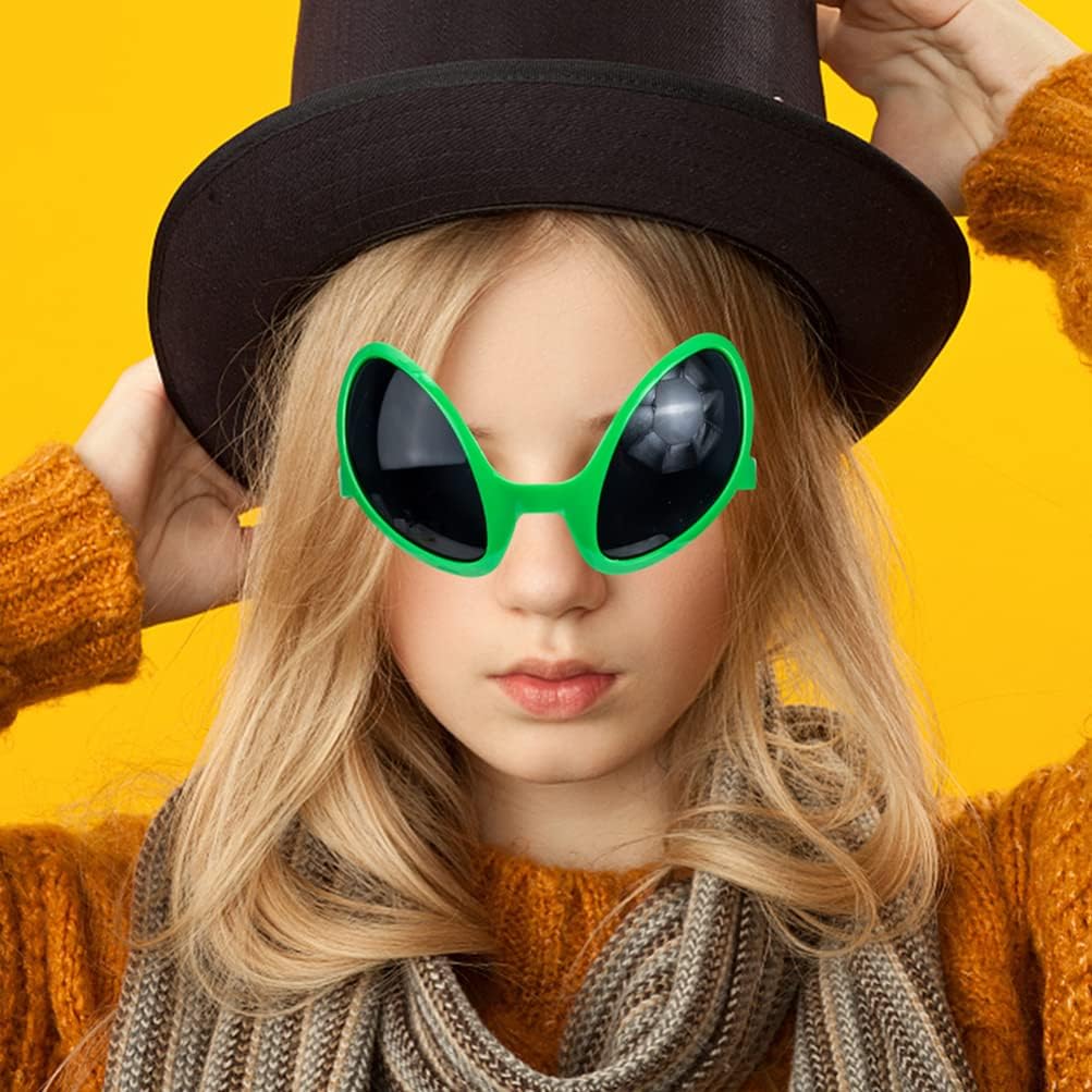 Toddmomy Mens Sunglasses Mens Clothing 4Pcs Glasses Novelty Party Green Sunglasses Funny Costume Party Eyewear Martian Costume Accessories for Kids Adults Clothing