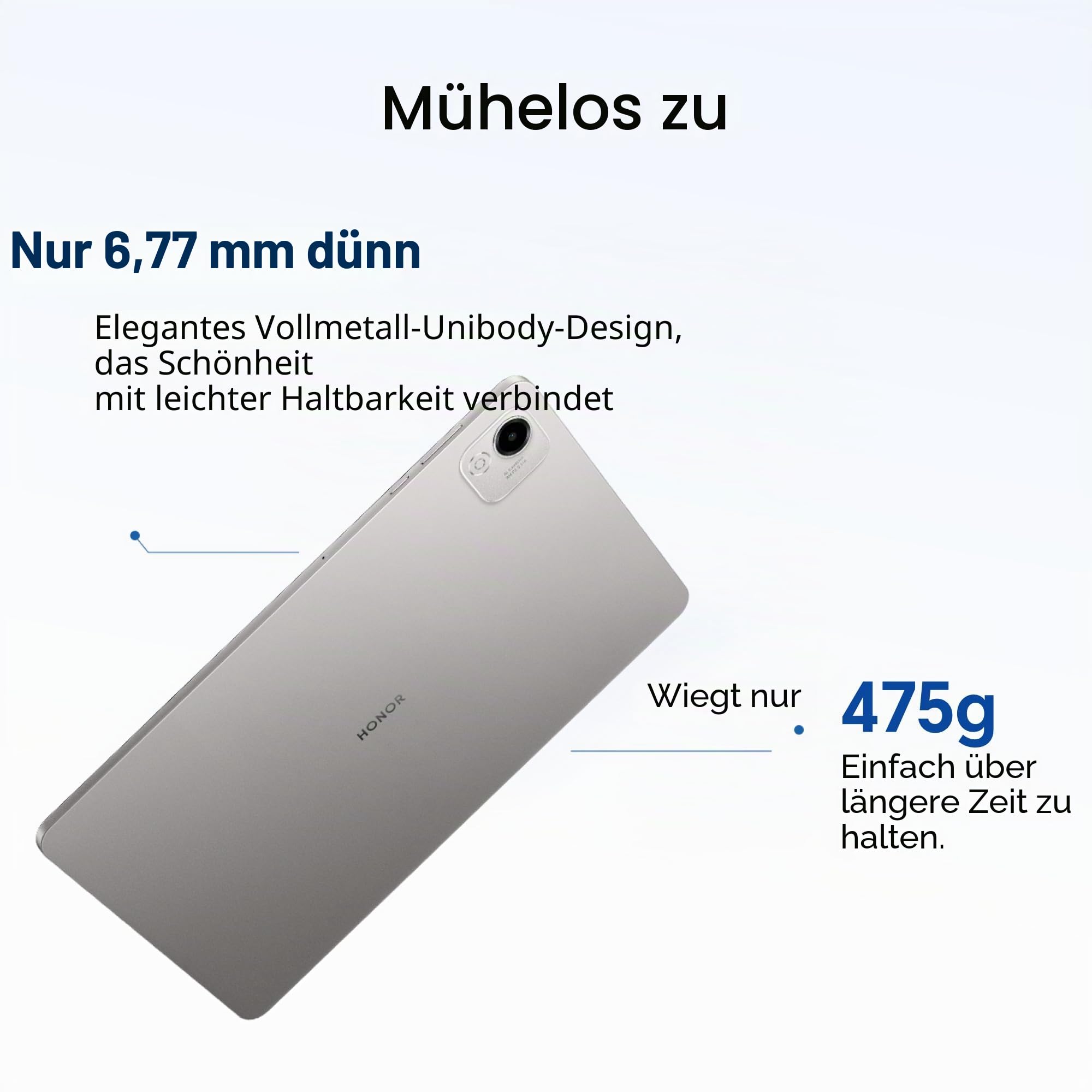 Honor PAD X9a, 11.5" Honor Fullview Display, 8300mAh Langzeitakku, schlankes Metalldesign, Gray, WiFi