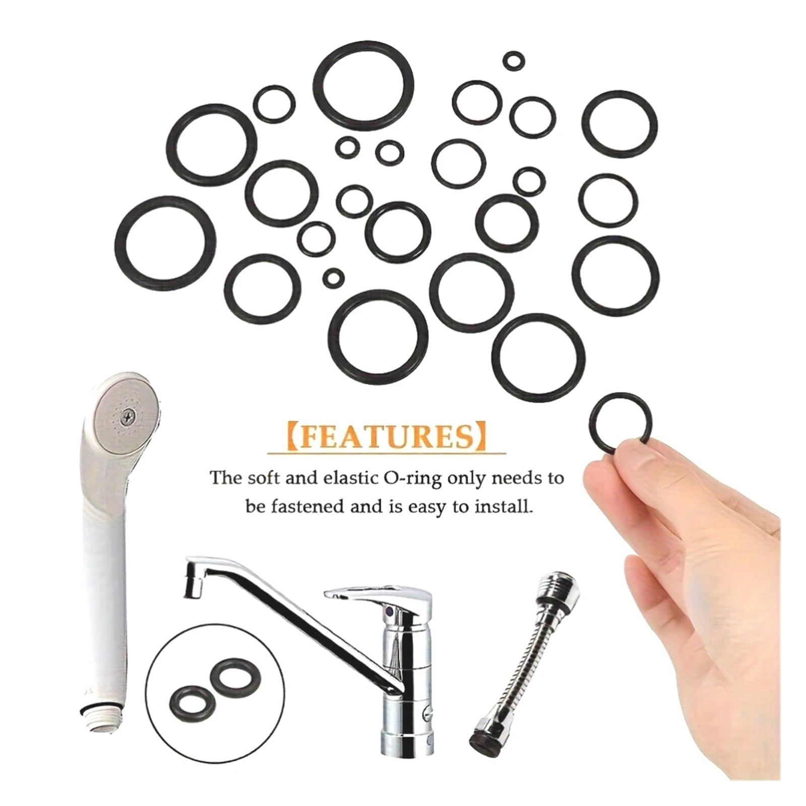 Juego de juntas tóricas 15/800 piezas caucho nitrilo - Varias y anillos sellado for máquinas limpieza alta presión(Oring Kit 800pcs)