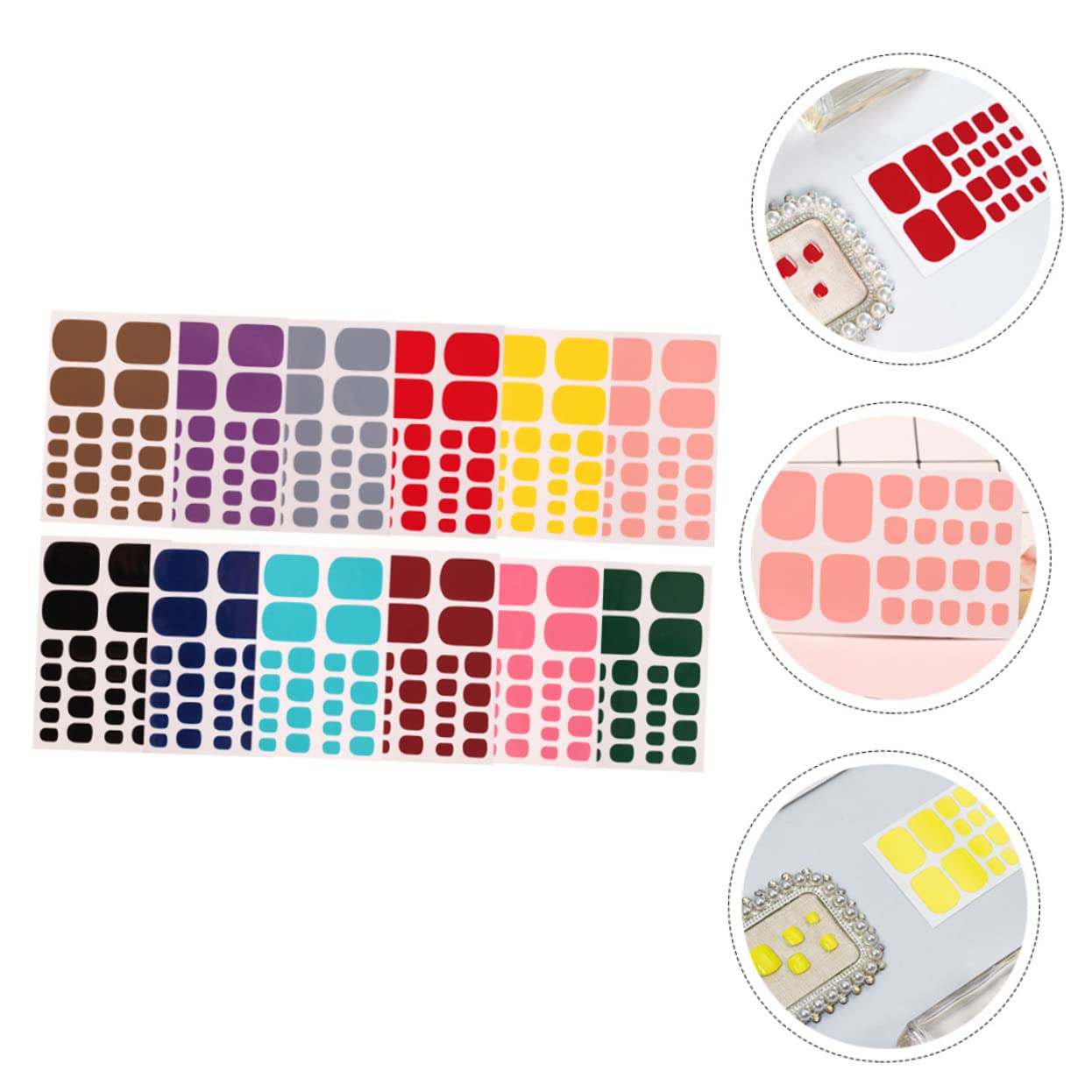 BESTYASH 4 Set Adesivi Per Unghie Dei Piedi Unghia Dito Del Piede Accessorio Per Decalcomanie Per Unghie Decalcomanie Per Unghie Fai Da Te Adesivo 12 Fogli*4
