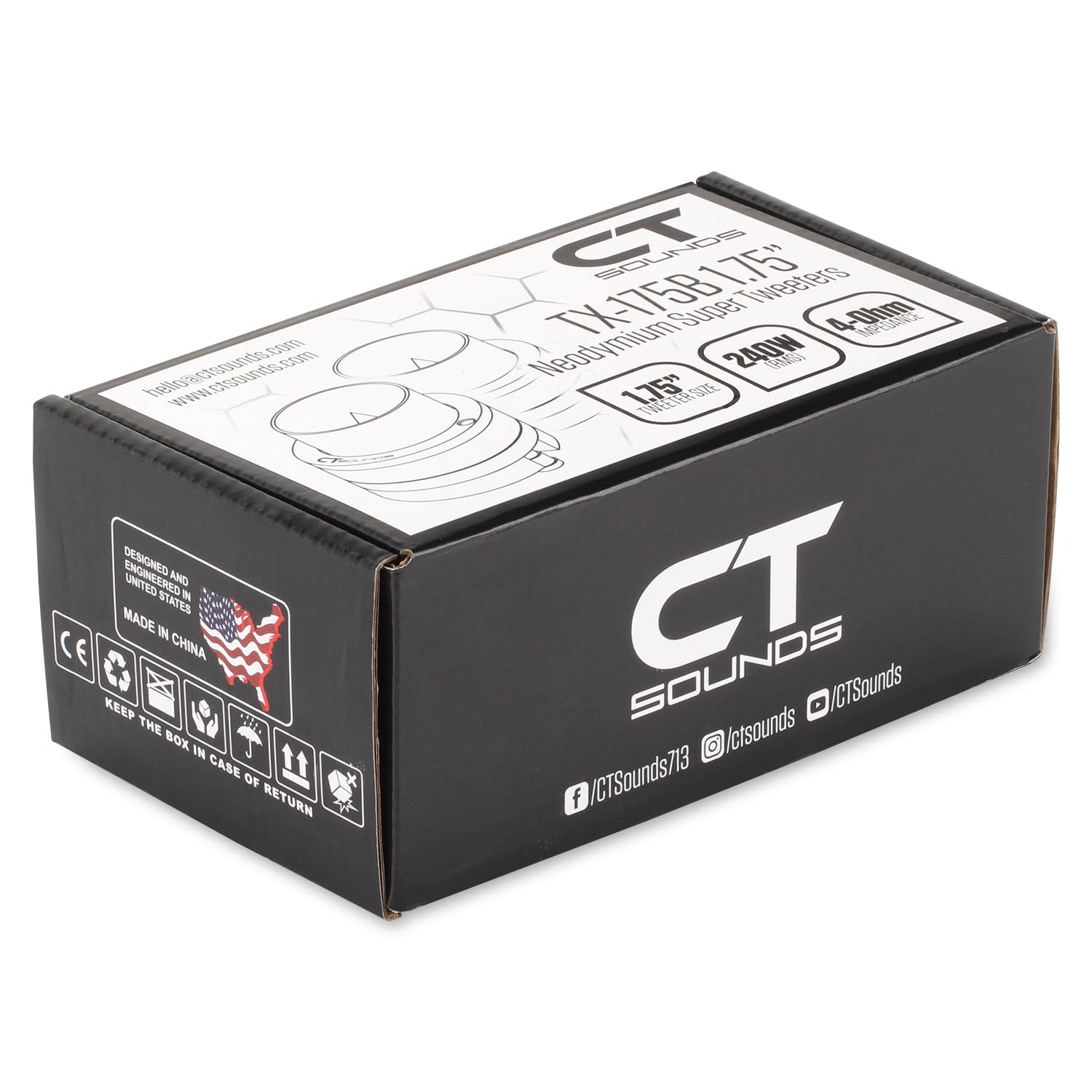 Amazon.com: CT Sounds TX-175B 1.75” 480-Watt Neodymium Super