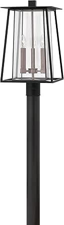 Hinkley Walker Three Light 4W LED Large Outdoor Post Top/Pier Mount, Black