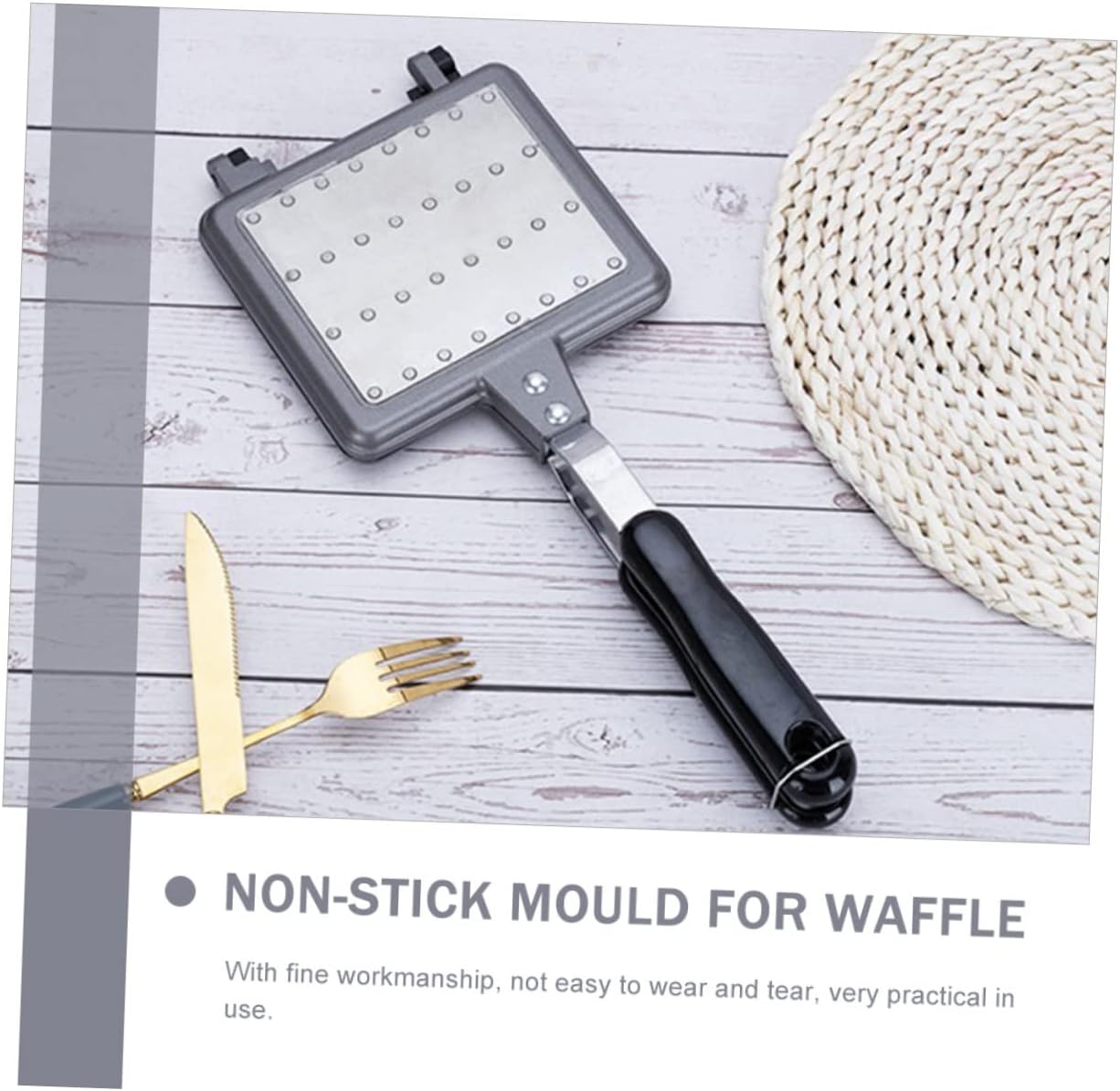 Cabilock Cute Waffle Iron Portable Diy Kitchen Tool Non-stick Waffle Maker Mould