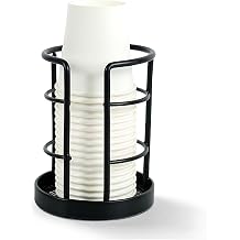 HillSpring Metal Bathroom Cup Dispenser, Sturdy Storage Holder for 3 oz, 4 oz Small Disposable Paper Cups, Paper Cup Dispenser for Mouthwash, Black