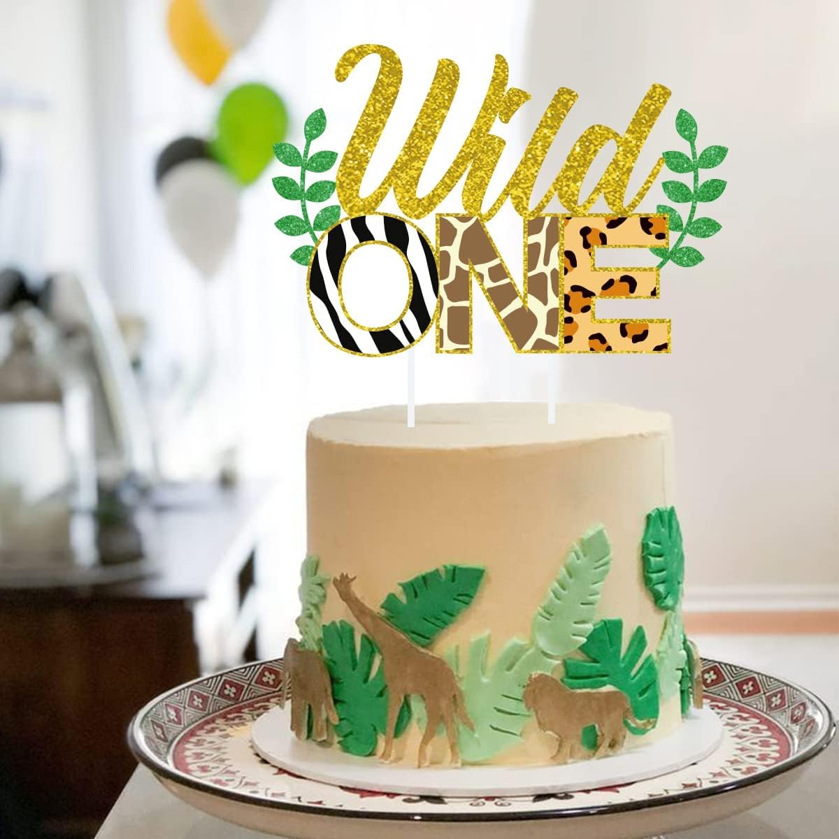 Dekoracje na imprezę urodzinową, dzika ozdoba na wierzch tortu Zwierzęta z dżungli 24-pak wykaszarki do ciastek, Leopard Cheetah Pierwsze dekoracje urodzinowe Jungle Safari Zoo Theme Party Cake Suppli
