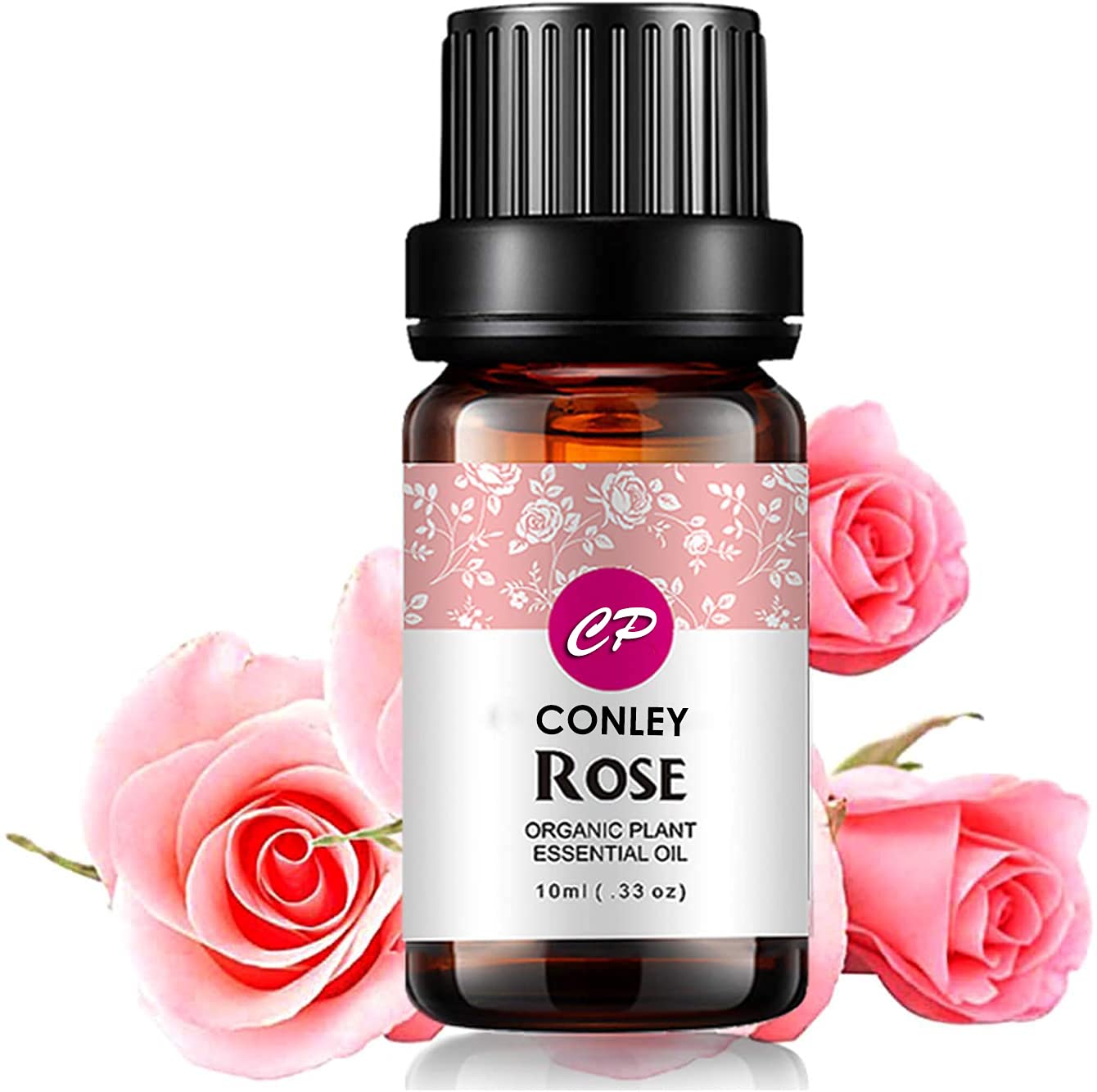 CONLEY Rose Essential Oil (10ML), 100% Pure Natural Organic Aromatherapy Rose Oil for Diffuser, Massage, Skin Care, Yoga, Sleep