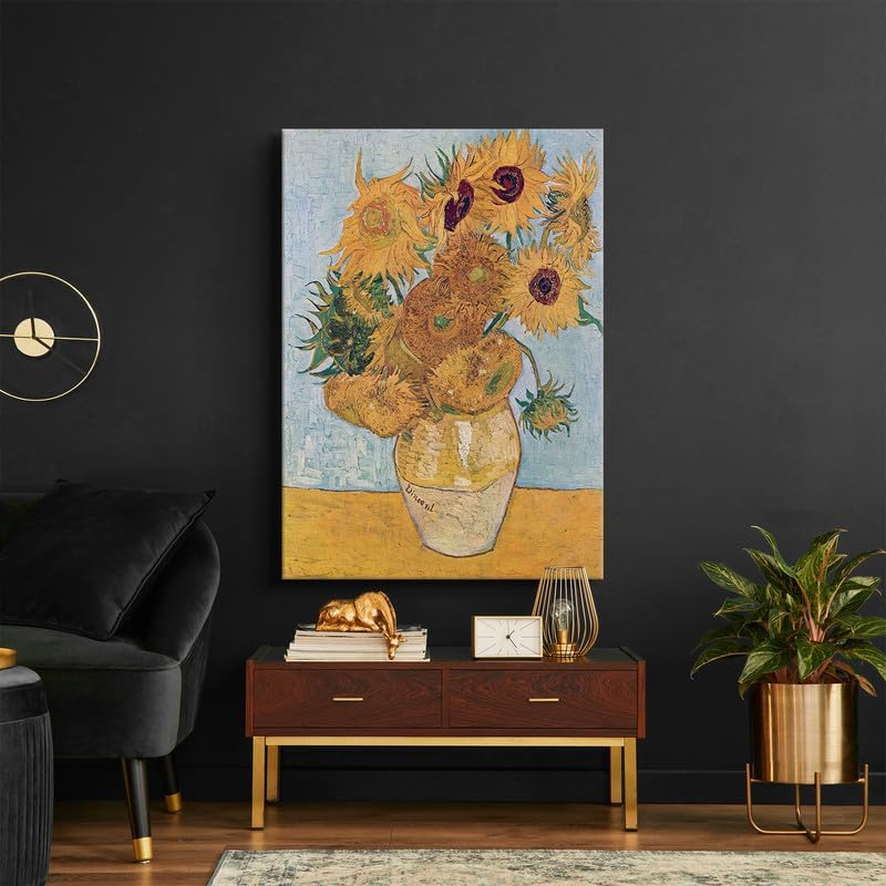 Miniatura 2 de CanvasWAY - Vincent van Gogh - Cuadro clásico floral sobre lienzo de algodón, marco de madera para decoración del hogar y regalos (36 x 47 x 1.5