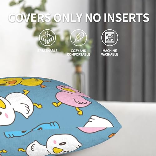 Miniatura 9 de Perinsto Juego de 2 fundas de almohada decorativas con fondo azul de dibujos animados, fundas de cojín suaves para sofá, cama, decoración del hogar,