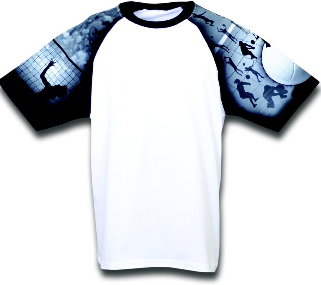 Volleyball Designer T-Shirt from Everyday Life (X-Large, White/Black)