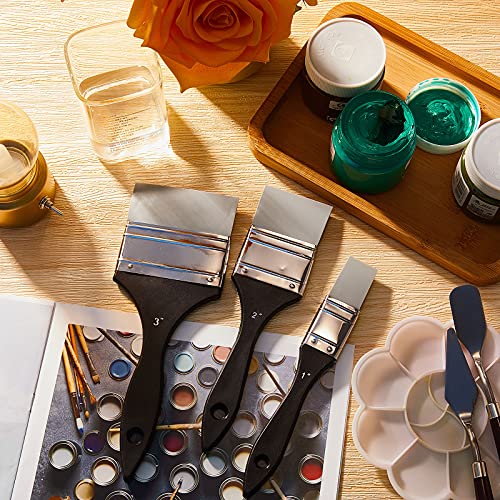 5 Pieces Silicone Paint Brush Set Color Shaper Tool Silicone Brushes Pointed Edged Solid Flat Flexible Acrylic And Water Based Painting Tool, 1 Inch, 1.5 Inch, 2 Inch, 2.5 Inch, 3 Inch #TOP4