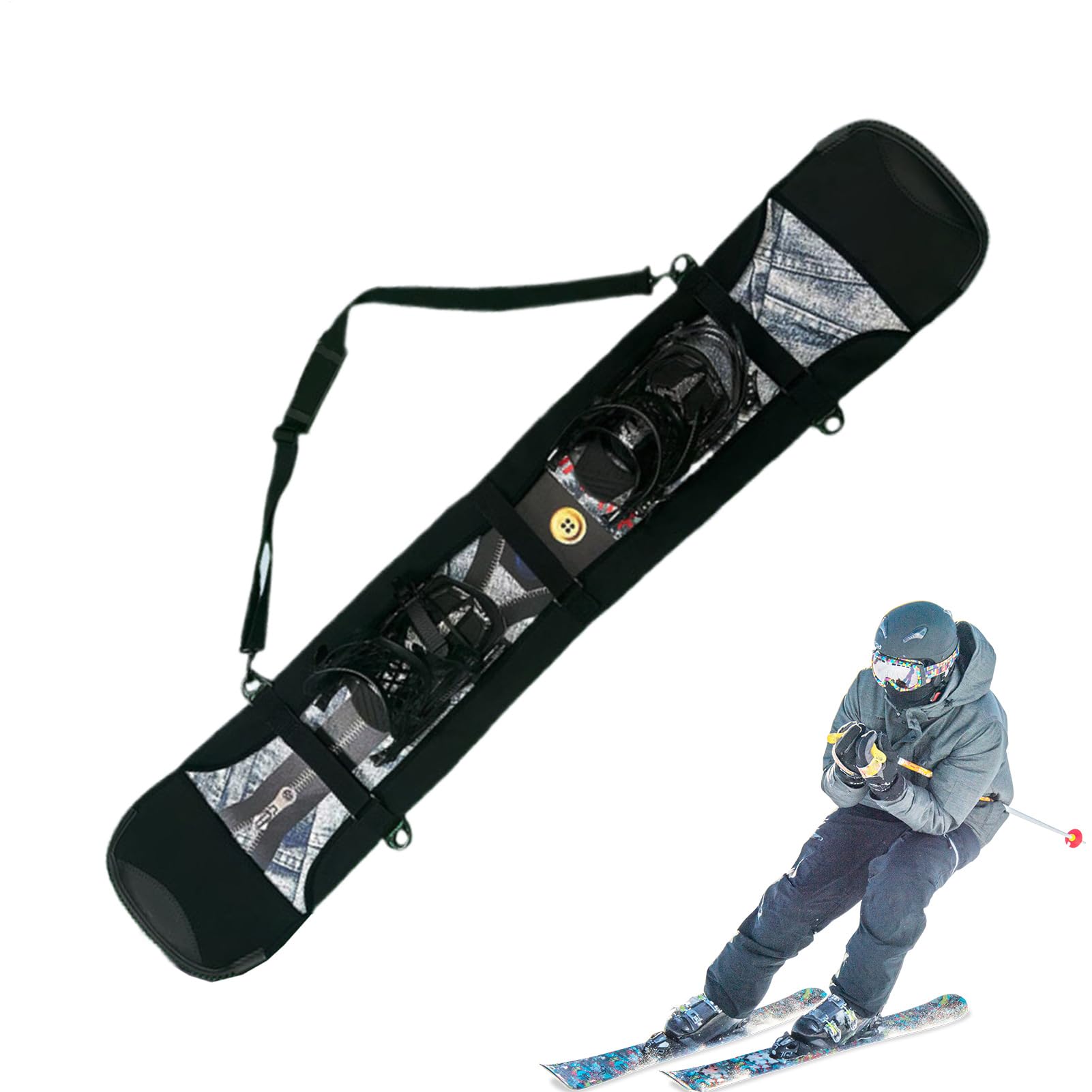 Custodia per sci, morbida borsa portaoggetti per snowboard da esterno, borsa sportiva impermeabile, unisex, per gli appassionati di sport in vacanza invernale