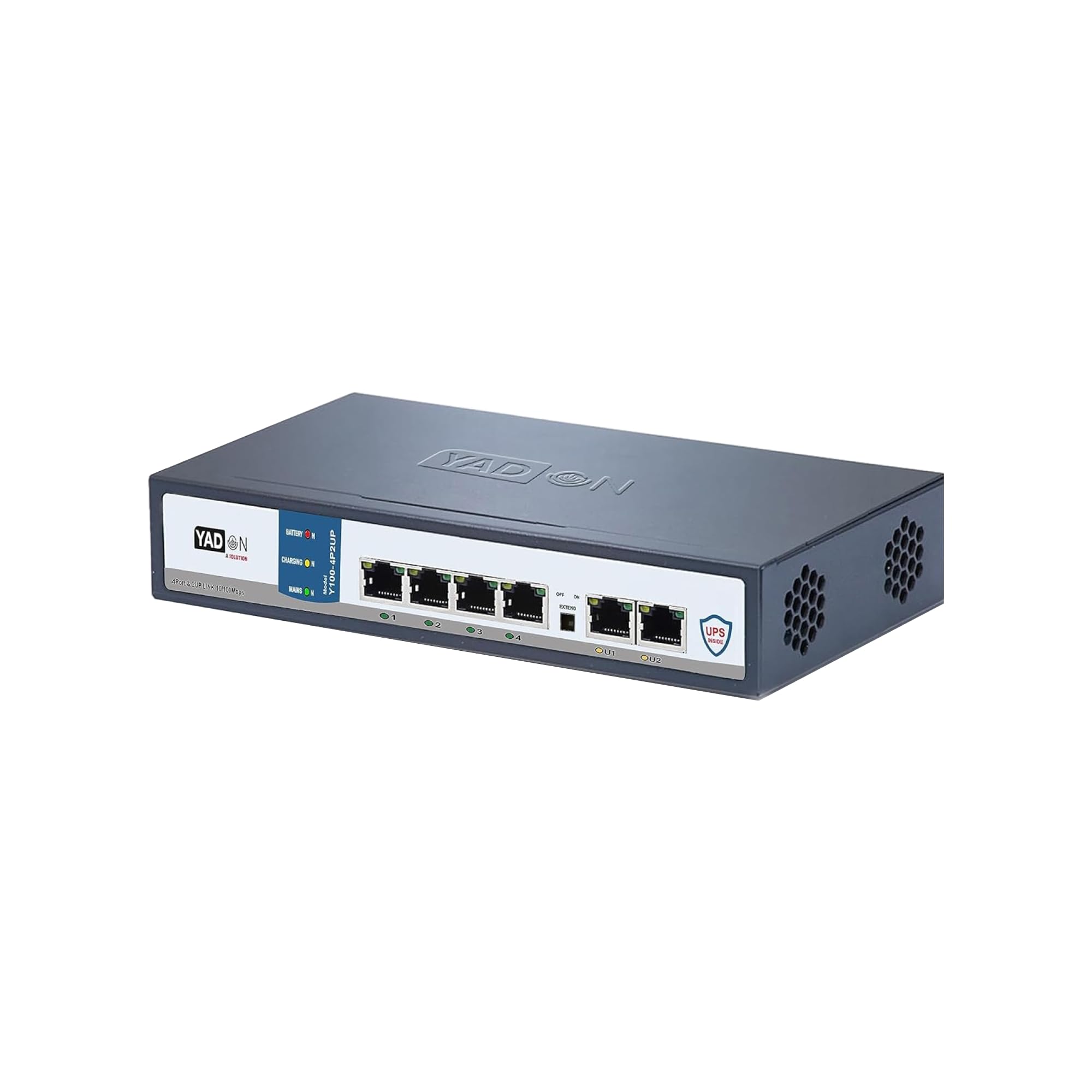 YADON Y100-4P2UP - POE Switch with UPS for IP Cameras - 4 POE Ports, 2 Uplink Ports - Powered by Lithium-Ion 20100mAh Battery - Connect Upto 4 Cameras, a NVR, and a Router-image-24