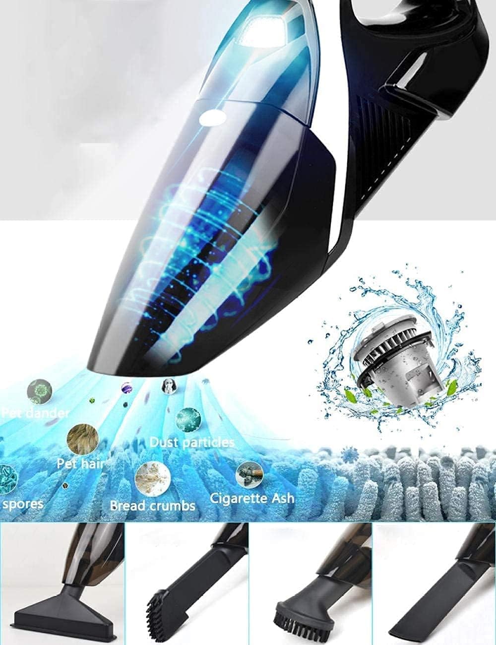 Handheld Vacuums Cordless Car Vacuum Cleaner for Car Interior Care 6000PA Strong Suction Vacuum for Car WetDry Vacuum Cleaner Portable Handheld with Carry Bag (Cordless) image 4