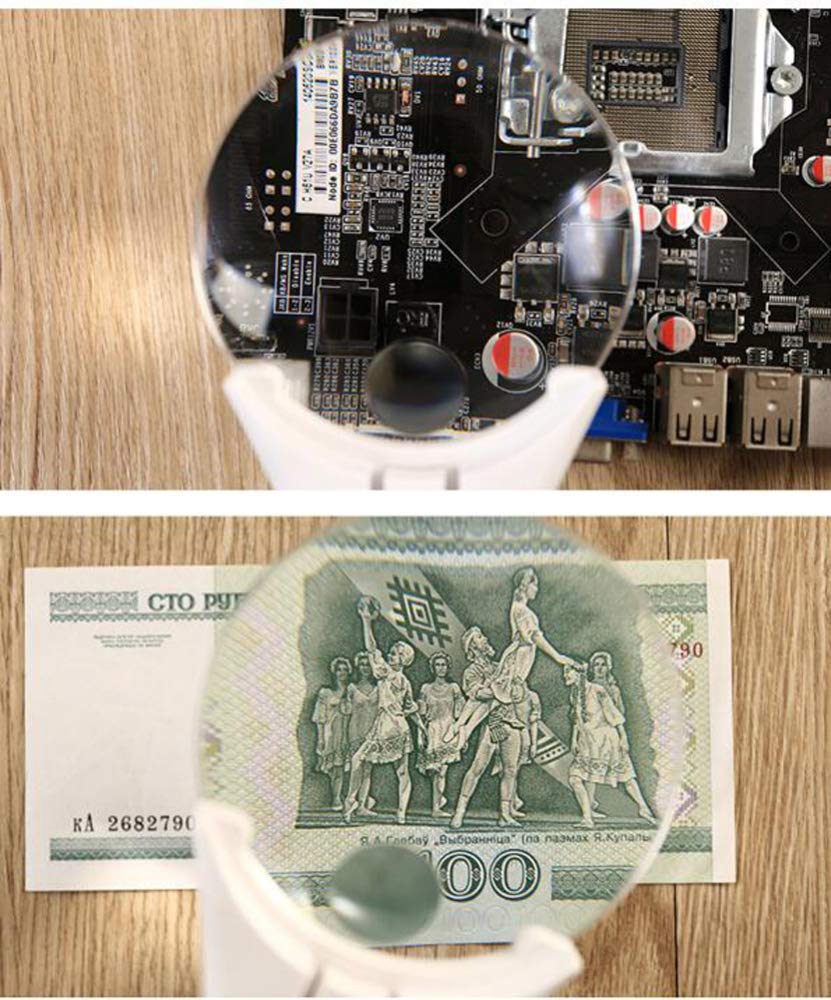 Lupa, szkło powiększające, lampa powiększająca LED 5X 10X, odczyt z metalowym zaciskiem, lupa jubilerska, naprawa zegarków i urządzeń elektronicznych To pursue happiness