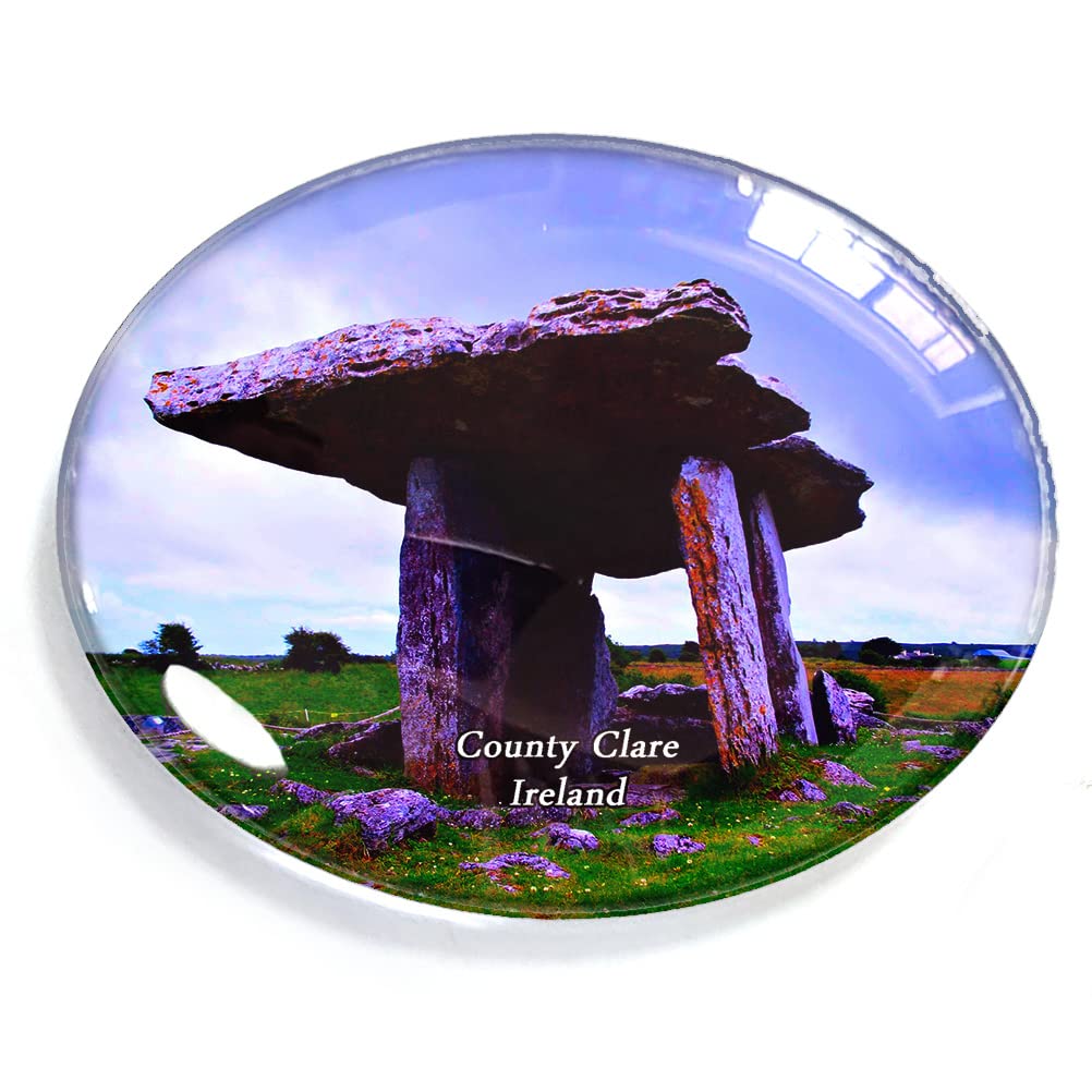 Ireland-2517 County Clare Ireland Magnet Fridge Refrigerator Freezer Magnet Sticker Souvenir Decorations Oval Crystal Magnet Kitchen Whiteboard