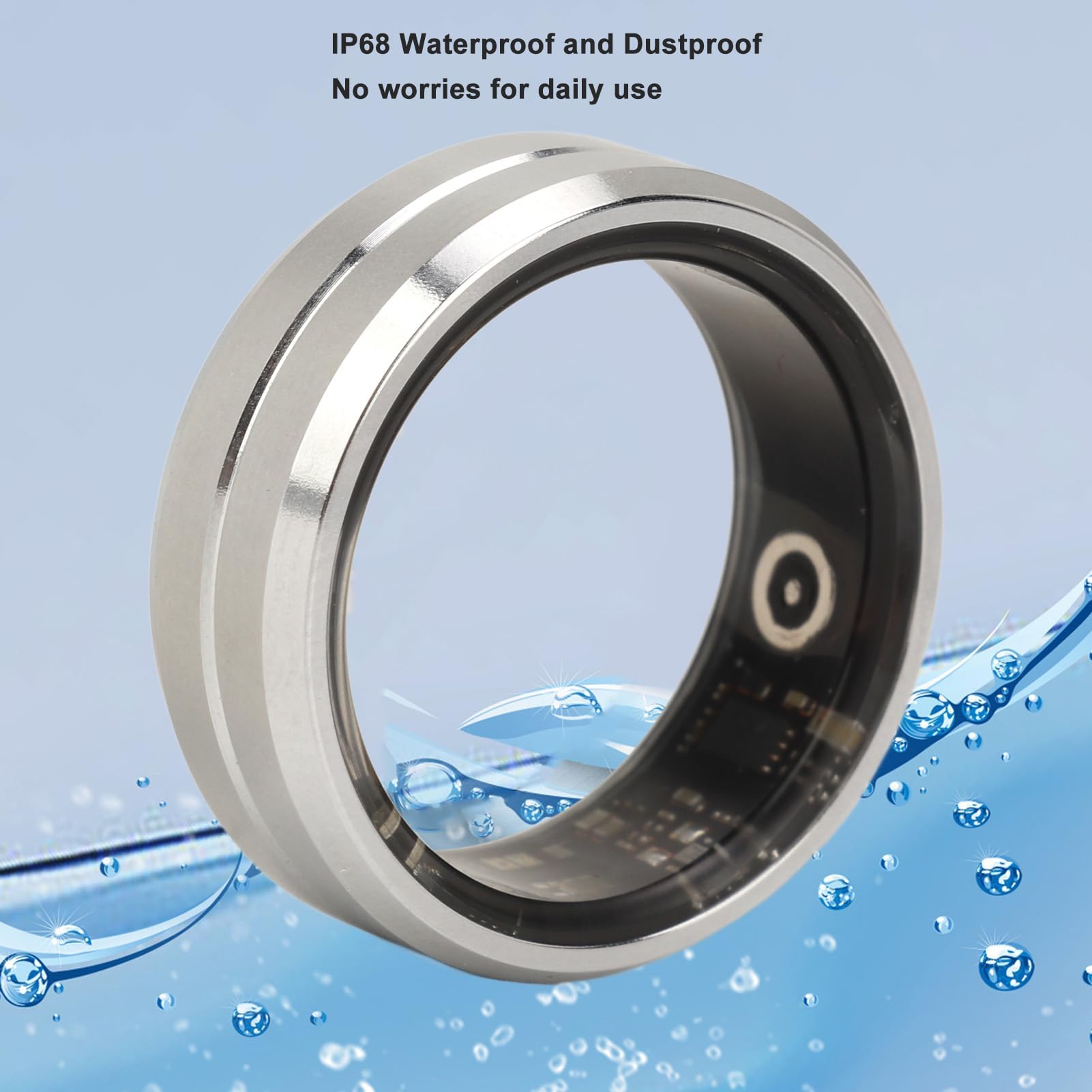 Dpofirs Anillo de seguimiento de fitness, rastreador de actividad impermeable IP68, rastreador de actividad inteligente, seguimiento de fitness, seguimiento del sueño, anillo inteligente rastreador de