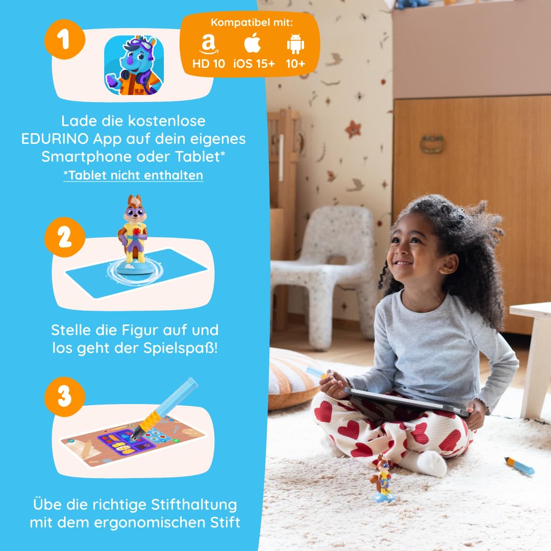 Edurino Figur Ari Gesunde Ernährung ab 4 Jahren inkl. App | Innovatives & digitales Lernspiel | Lebensmittel anbauen | Küchenfertigkeiten üben | Gesunde Gewohnheiten kennenlernen