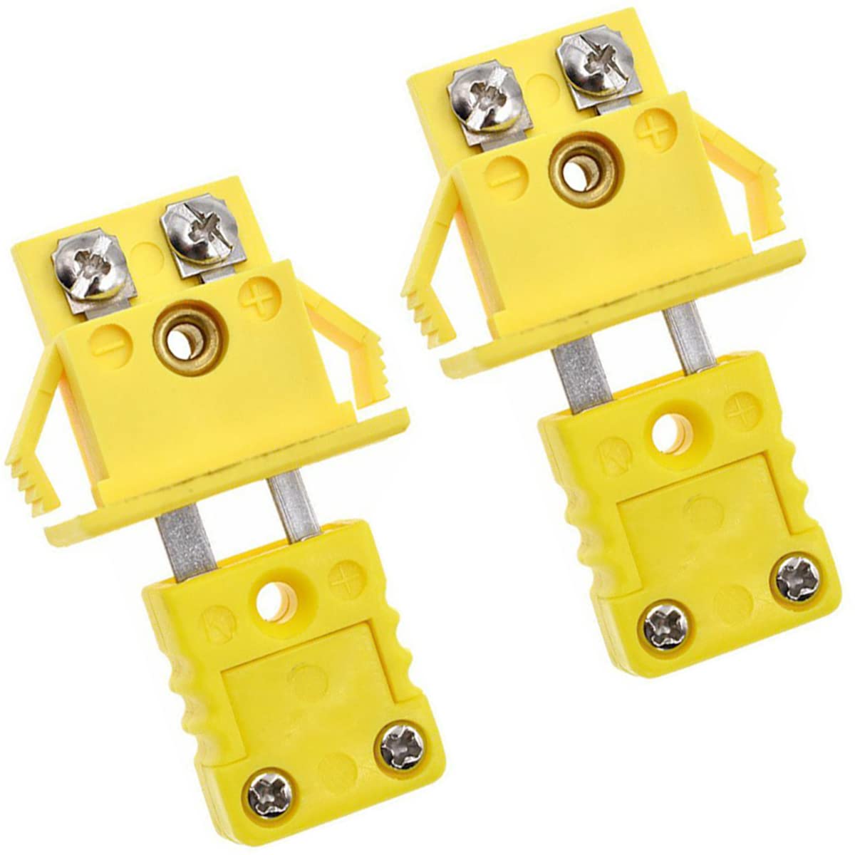 2 pezzi connettore termocoppia tipo K per montaggio a pannello connettore mini presa maschio e femmina giallo mini connettore