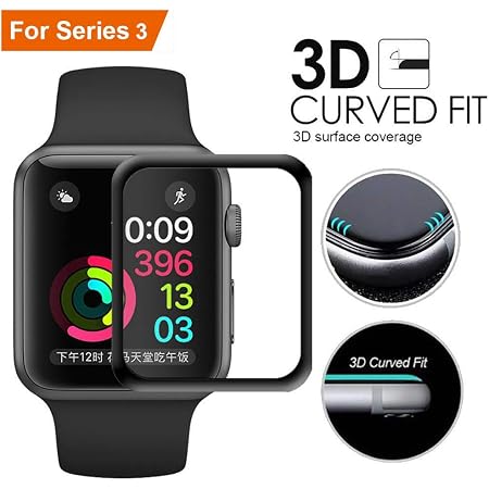 LucBuy 38mm / 42mm Apple Watch Pellicola salvaschermo per Schermo in Vetro  temperato iWatch 3D Full Coverage, Anti-Bolla HD, AntiGraffio per iWatch  Series 3/2/1 (42mm) : Amazon.it: Elettronica