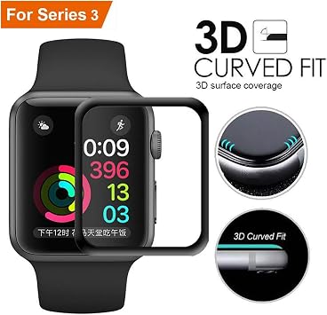LucBuy Protector de Pantalla Apple Watch de 38 mm/42 mm para el Protector  de Pantalla de Vidrio Templado iWatch Cobertura Total 3D, Anti-Burbujas HD,  antiarañazos para iWatch Serie 3/2/1 (38mm) : Amazon.es: